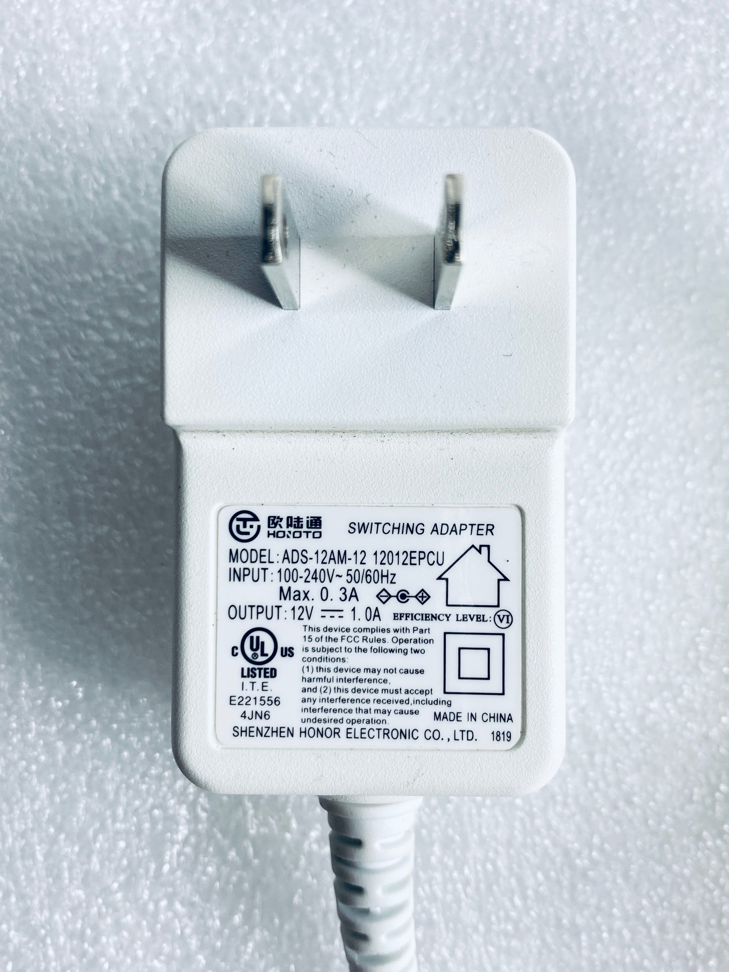 hoioto Switching Power Supply/Adapter 12V 1A, ADS-12AM-12 12012EPCU