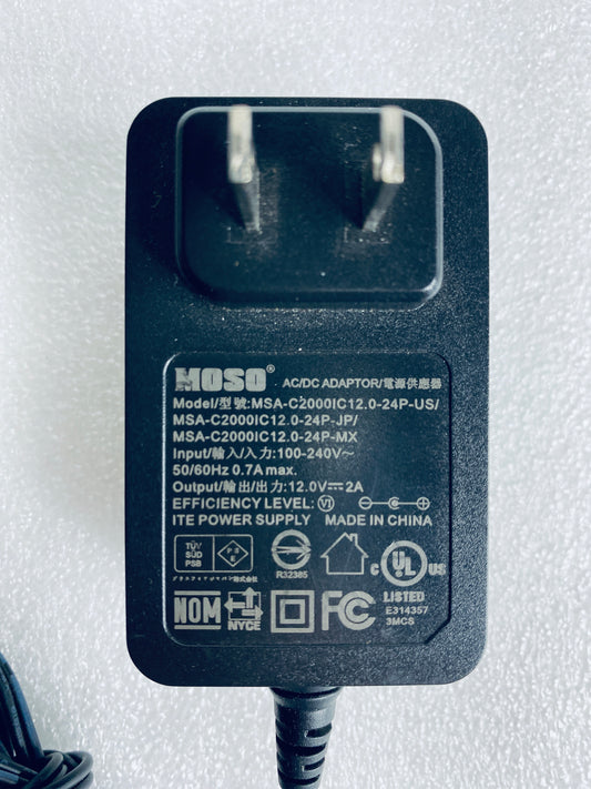moso AC/DC Power Supply/Adapter 12V 2A, MSA-C2000IC12.0-24P-US