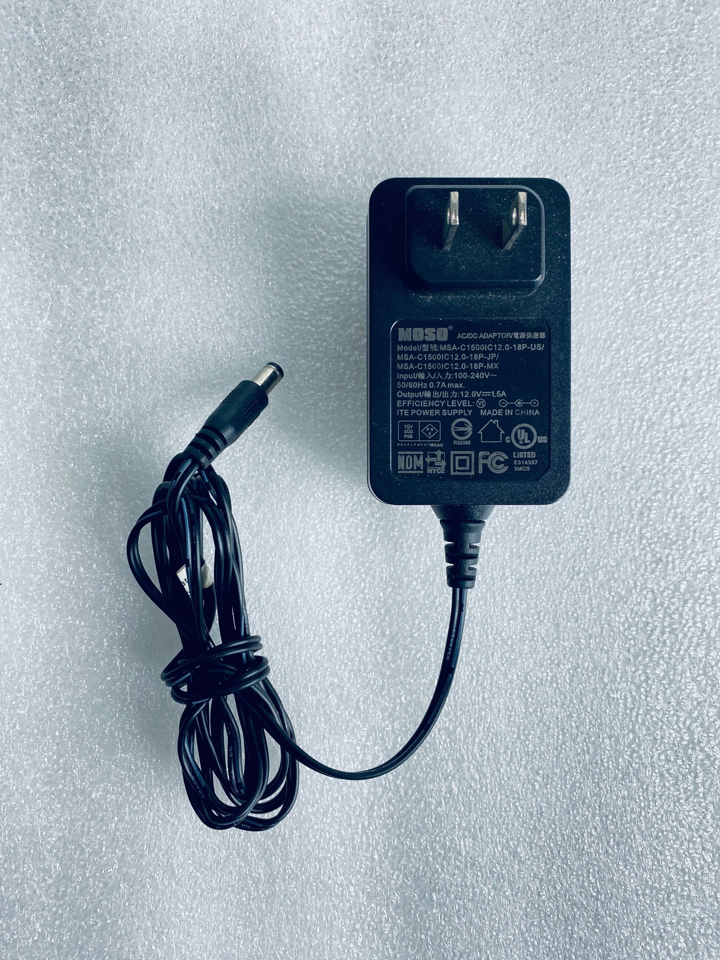 moso AC/DC Power Supply/Adapter 12V 1.5A, MSA-C1500IC12.0-18P-US