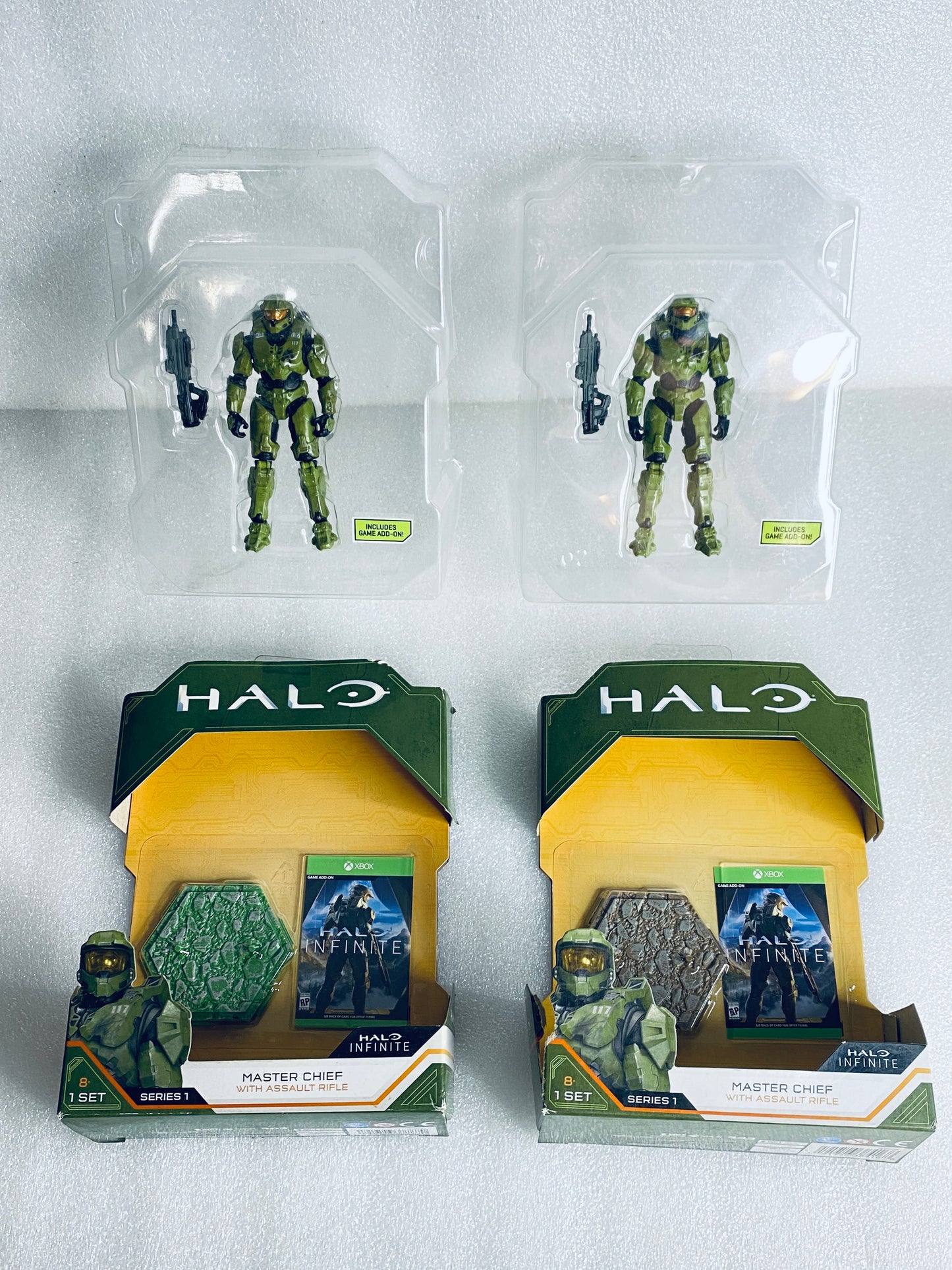 Lot Of 2 - Halo Series 1 Master Chief With Assault Rifle Action Figures