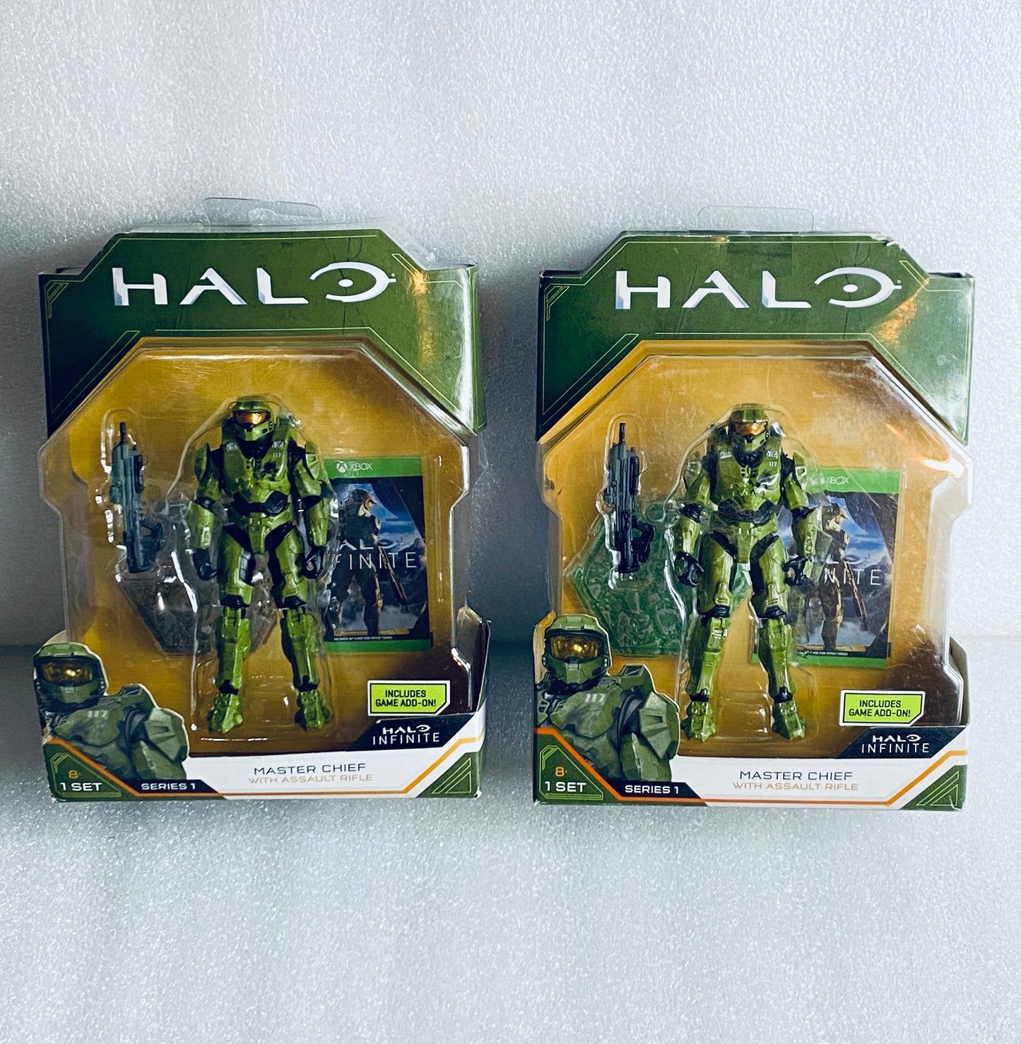 Lot Of 2 - Halo Series 1 Master Chief With Assault Rifle Action Figures