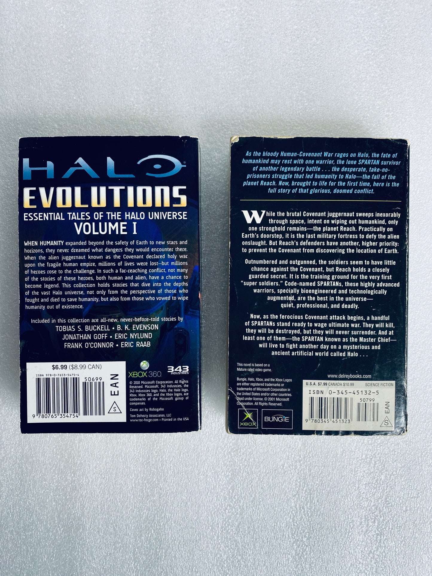 Lot Of 2 - Halo The Fall Of Reach & Halo Evolutions Essential Tales Volume I