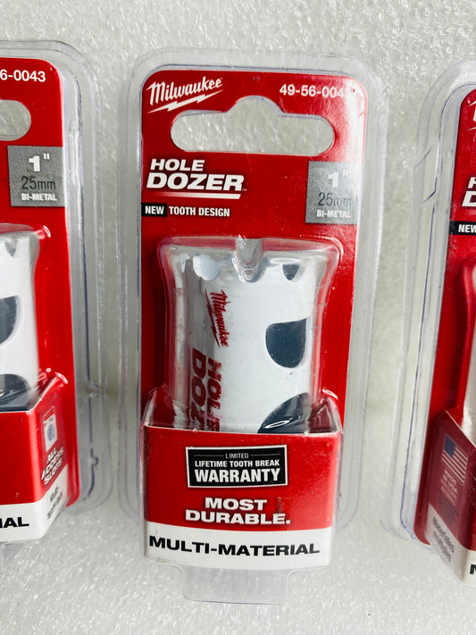 Lot Of 3 - New Other Milwaukee Dozer Bi-Metal Hole Saw 1", 49-56-0043