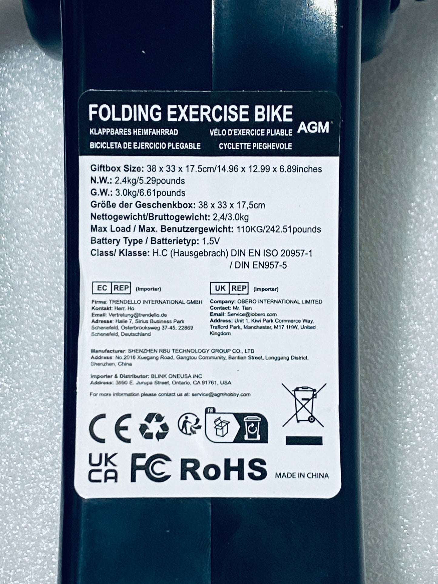 new Other - AGM Folding Mini Portable Pedal Exercise Bike For Arms & Legs