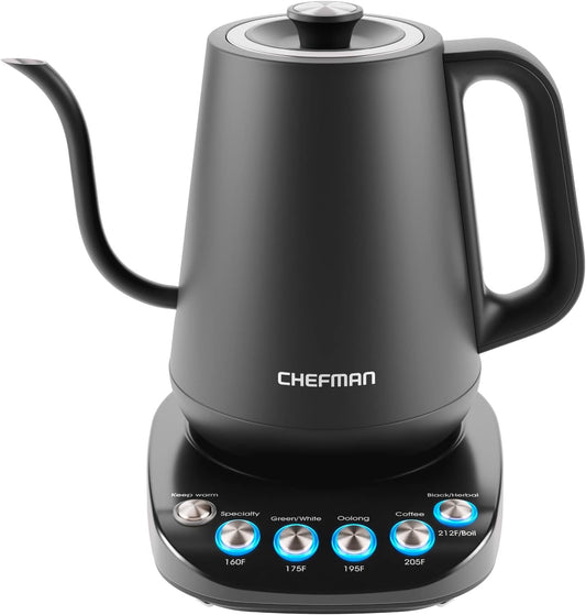 new Other - Chefman True Temp Gooseneck 1500W Kettle Electric, RJ11-GN - (READ)