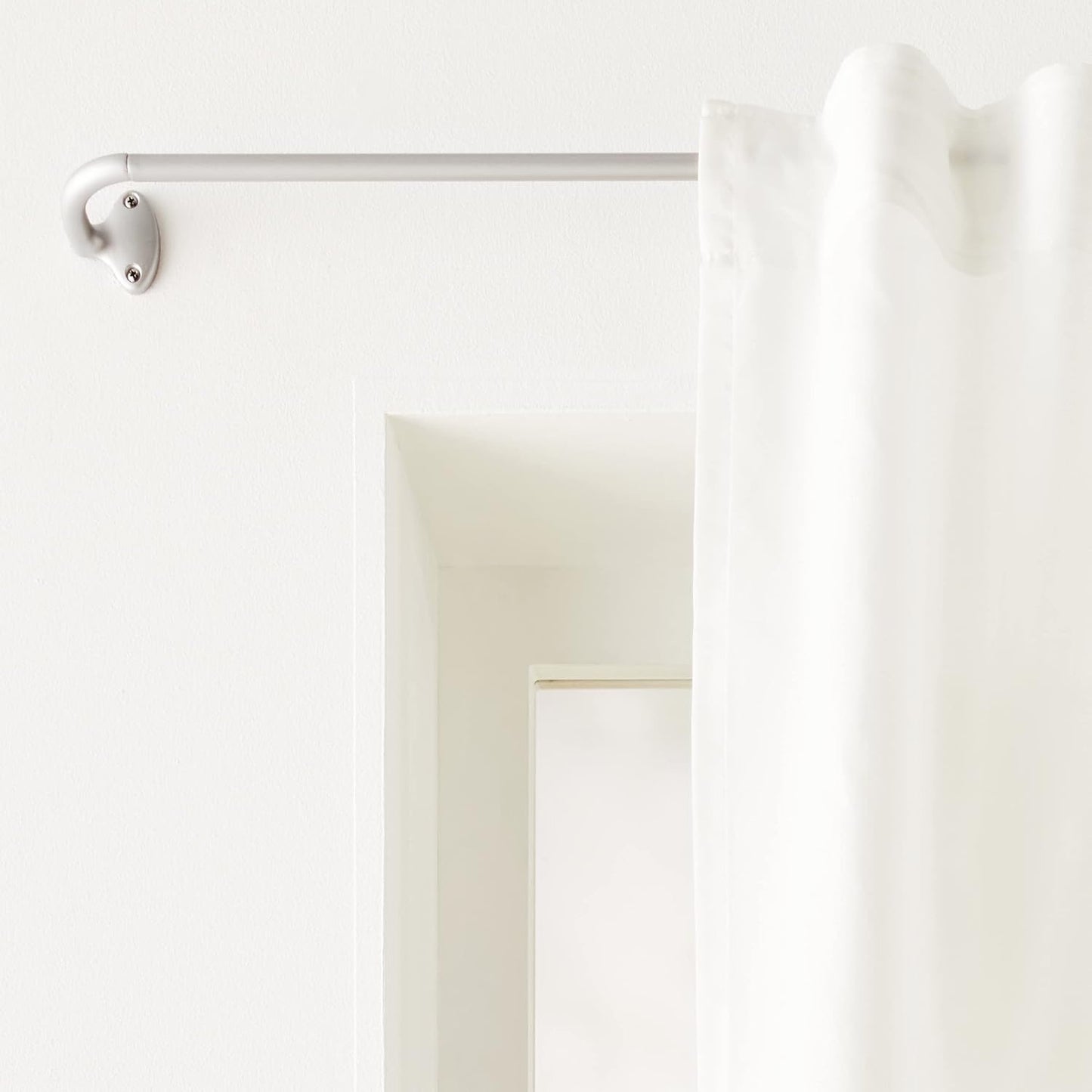 lot of 2-New Other-Amazon Basics 5/8" Room Darkening Curtain Rods, Nickel-(READ)