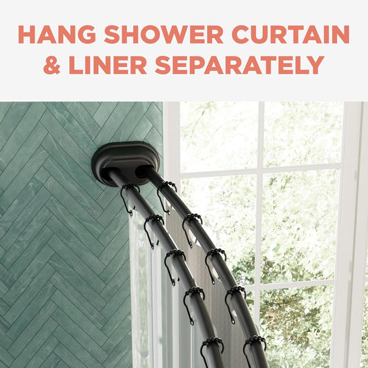 New Other - Zenna Home Double Curbed Shower Curtain Rod, 50" - 72" Black- (READ)