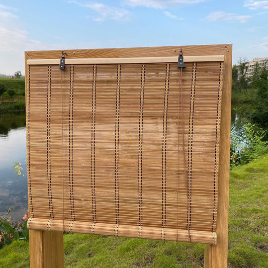 open Box - Xiuxiu Bamboo Window Roll Up Blind Shade, 24" x 74" - (READ)