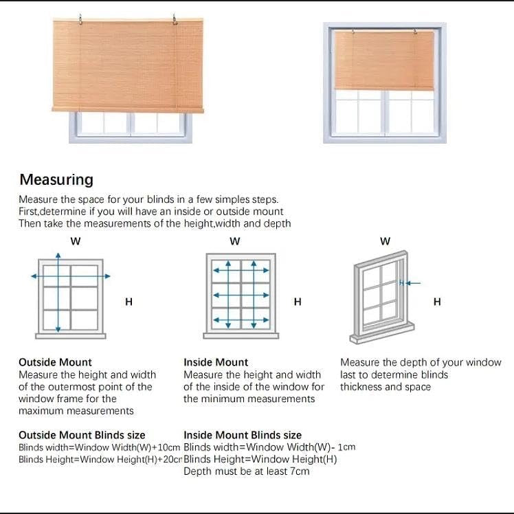 open Box - Xiuxiu Bamboo Window Roll Up Blind Shade, 24" x 74" - (READ)