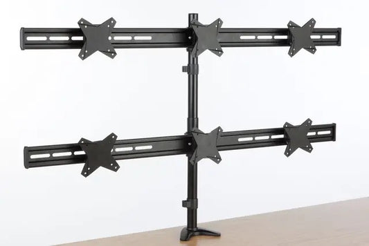 new Other Desktop Monitor Stand w/6 Brackets for 13" to 24" Screens, Black - (READ)