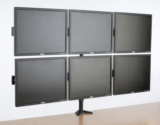 new Other Desktop Monitor Stand w/6 Brackets for 13" to 24" Screens, Black - (READ)