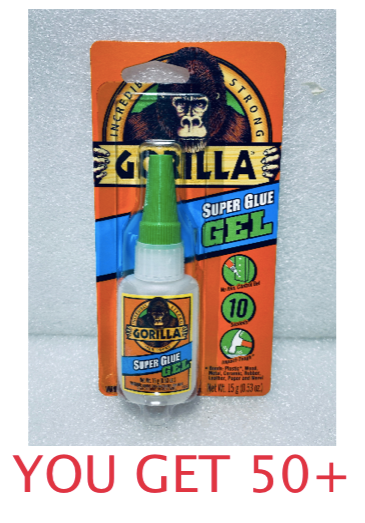 #113 - lot Of 50 Salvage - Gorilla Incredibly Strong Super Glue Clear Gel, 15 Grams Each Tube - (READ) - (IN CONDITION AS SHOWN)