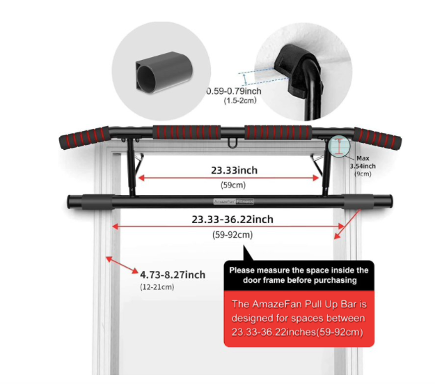 New Other - AmazeFan Fitness Doorway Pull Up Bar With Ergonomic Grip – (READ)
