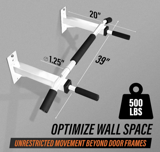 new Other - Yes4All Heavy Duty Wall Mounted Multi-Grip Pull Up Bar, White