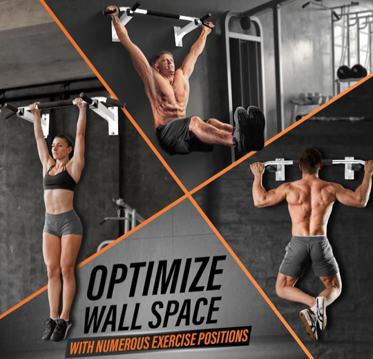 new Other - Yes4All Heavy Duty Wall Mounted Multi-Grip Pull Up Bar, White