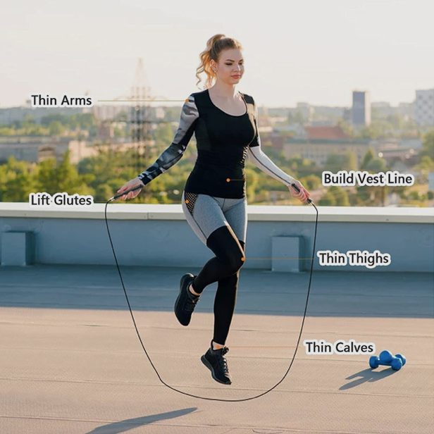 #104 - New - Kromen Adjustable Length & Cordless Speed Bearing Jump Wire Rope - (AS SHOWN)