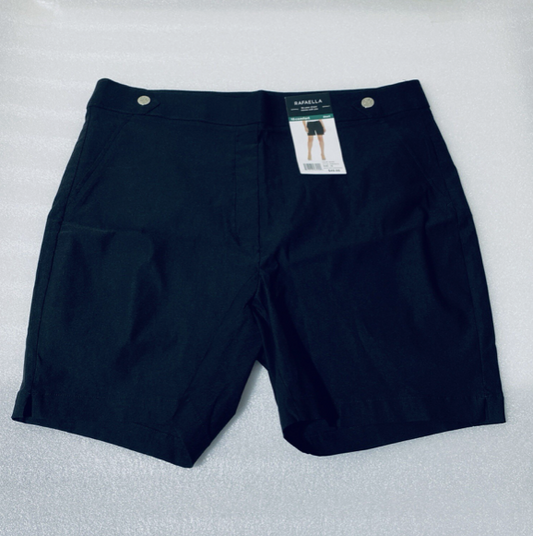 #60 - New With Tags - Rafaella Women's Black Stretch Pull On Short, Size 18 Comfort - (AS SHOWN) - MSRP $49