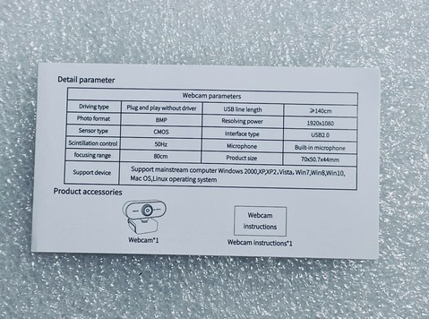 #185 - Open Box - Full HD 1080P Webcam Cameras With Bulit-In Microphone For PC - (AS SHOWN)