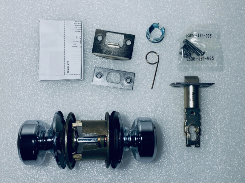 #164 - New Other - Schlage F10BWE625 Hall & Closet Bowery Passage Knob, Bright Chrome- (AS SHOWN)