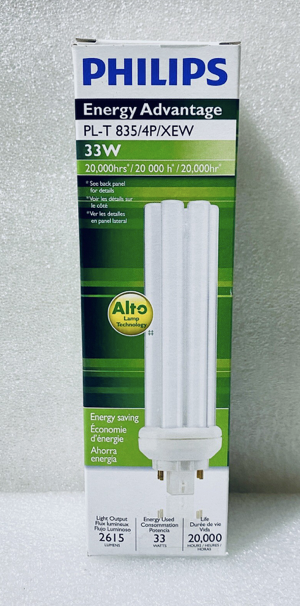 #188 - Lot Of 2 New - Philips Energy Advantage PL-T 835/4P/XEW Alto 33W, 4 Pin - (AS SHOWN)