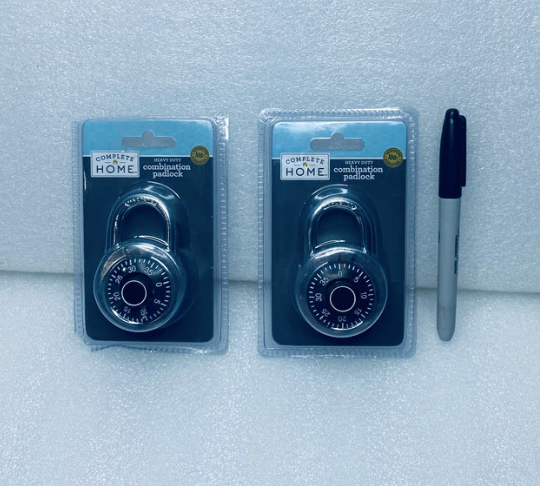 #218 - Lot Of 2 New - Complete Home Heavy Duty Combination Padlock - (AS SHOWN)