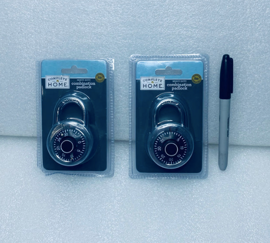 #218 - Lot Of 2 New - Complete Home Heavy Duty Combination Padlock - (AS SHOWN)