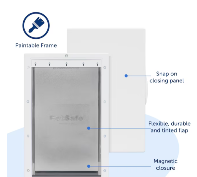 new Other - PetSafe White Plastic Large Dog/Cat Door, White