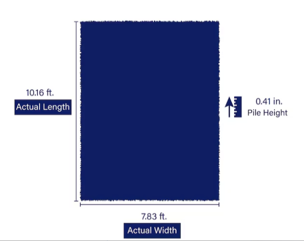 New Other - Allen + Roth Blue Garden 7’ 10” x 10’ 2” Rectangular Area Rug