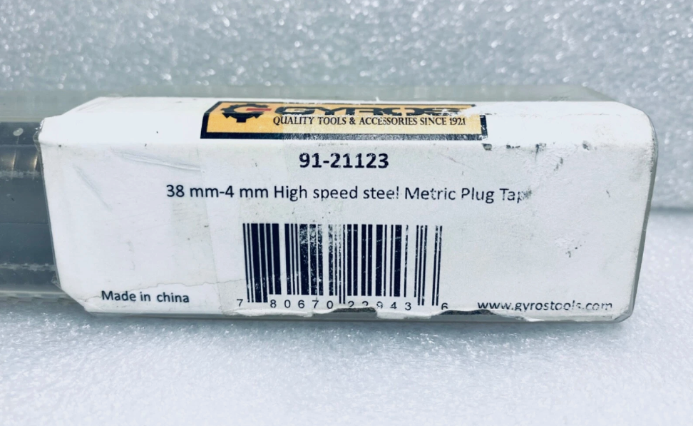 gyros 38mm-4mm High Speed Steel Metric Plug Tap, 91-21123