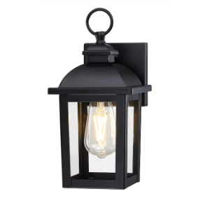 new Other-allen + roth Belford 11.4” H Hardwired Outdoor Wall Light, Matte Black