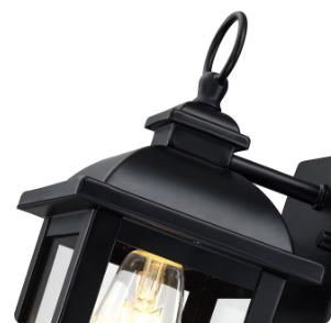 new Other-allen + roth Belford 11.4” H Hardwired Outdoor Wall Light, Matte Black