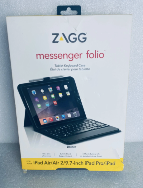 zagg Messenger Folio Tablet Keyboard Case For iPad Air/Air 2/9.7" iPad Pro/iPad