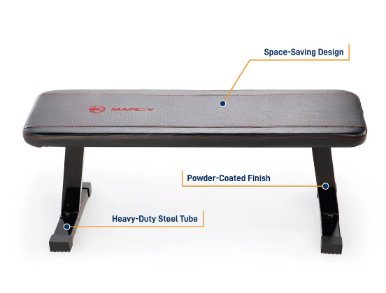New Marcy Black Utility Flat Bench With 300 lb. Weight Capacity