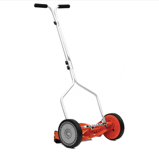 American Lawn Mower Company 14-Inch 4-Blade Push Reel Lawn Mower, Red