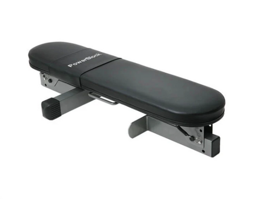 New Open Box POWERBLOCK Foldable Travel Workout Bench With Carry Handle, Silver
