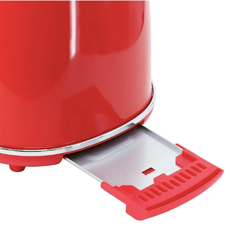 New MegaChef 1.7 Liter Electric Kettle & 2 Slice Toaster In Matte Cream Red