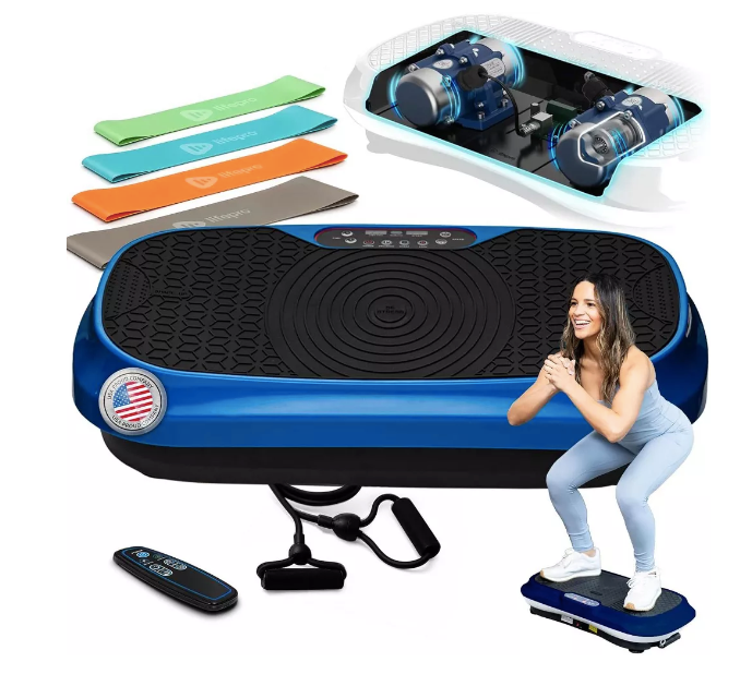 New Open Box Lifepro Waver Mini Vibration Plate Exercise Machine, Blue