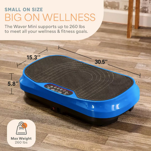 New Open Box Lifepro Waver Mini Vibration Plate Exercise Machine, Blue