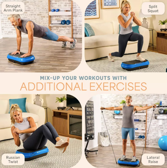 New Open Box Lifepro Waver Mini Vibration Plate Exercise Machine, Blue