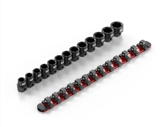 New Olsa Tools Stubby Impact Sockets - SAE 3/8" Drive - 13 Piece Set, 1/4" To 1"