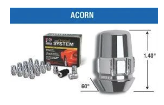 Set Of 20 - New Gorilla 71603N Acorn System, 5 Lug Kit, 14mm x 2.00