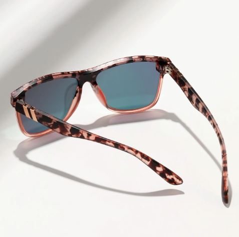 New Polasup Pink Women's Streamlined Reflective Oversized Sunglasses With Case