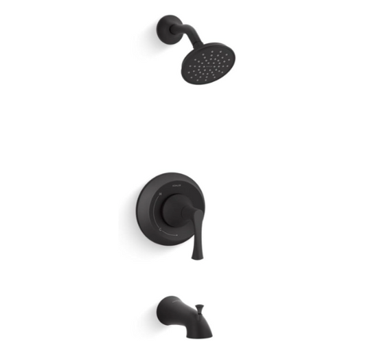 New Other Kohler Buckley Rite-Temp Bath & Shower Trim Kit, 2.5 gpm, Matte Black