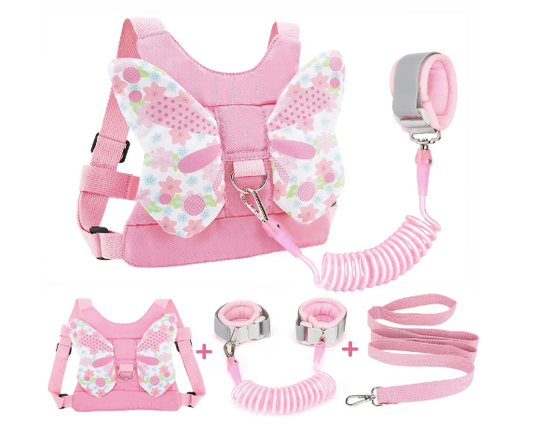 New Accmor 3 in 1 Light Pink Toddler Harness Leash & Anti Lost Wrist Link