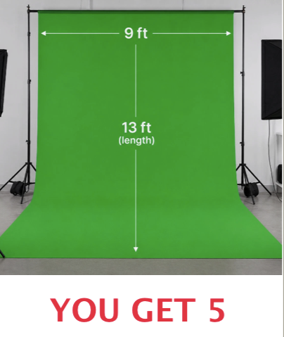 Lot Of 5 – New LimoStudio Photo Studio 9’ x 13’ Green Chromakey Background