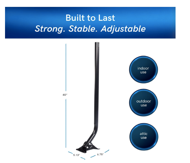 New Other Antennas Direct 40” ClearStream All-Weather Universal Mast, Black