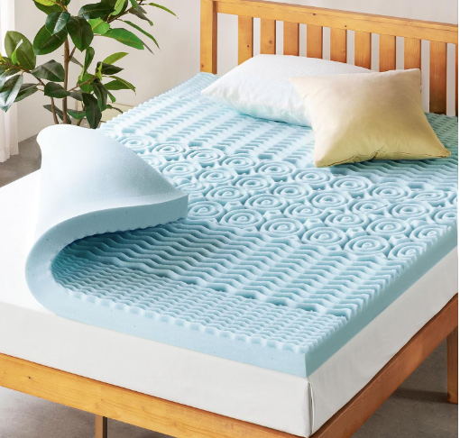 New Best Price Mattress Mellow Twin Blue 4” 5-Zone Memory Foam Mattress Topper