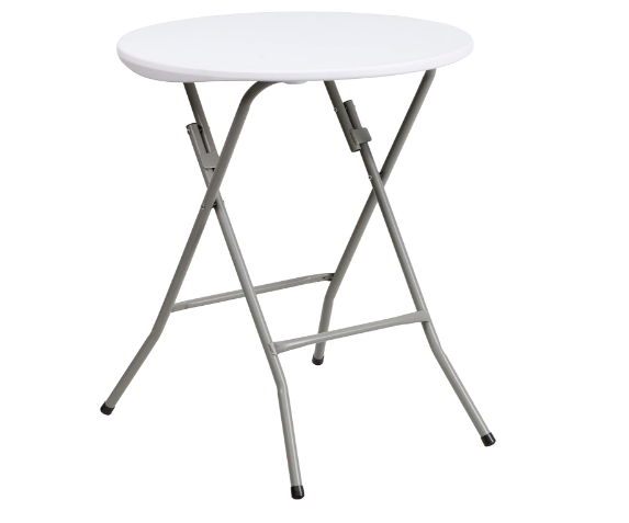 New Open Box Flash Furniture 2-Foot Round Granite White Plastic Folding Table