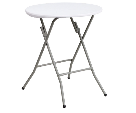 New Open Box Flash Furniture 2-Foot Round Granite White Plastic Folding Table