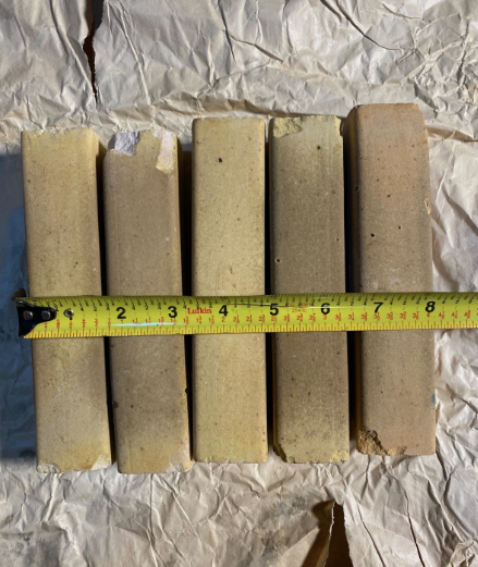 Lot Of 5 - Kiln Approx. 7" Tall x 1 1/2" Wide Squared End Posts
